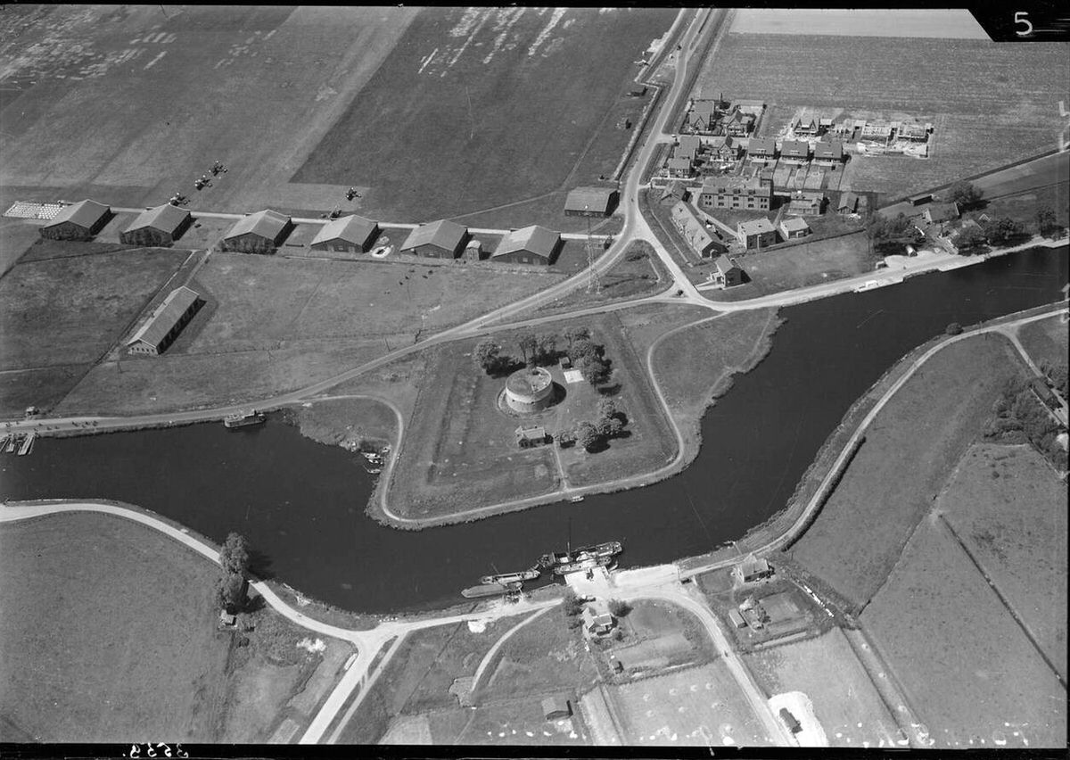 Aerial view of Fort Schiphol, 1920s-1940s.