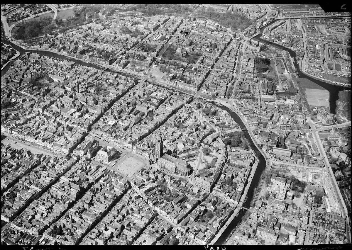 Aerial view of Groningen, 1920s-1940s.