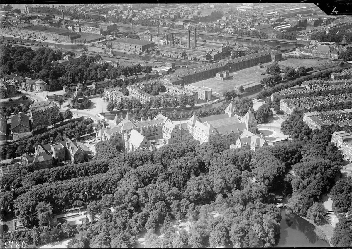 Aerial view of Amsterdam, 1920s-1940s.