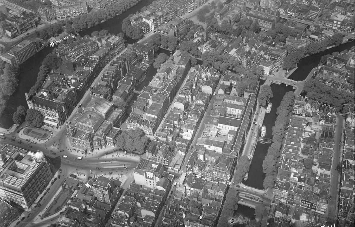 Aerial view of Amsterdam, 1920s-1940s.