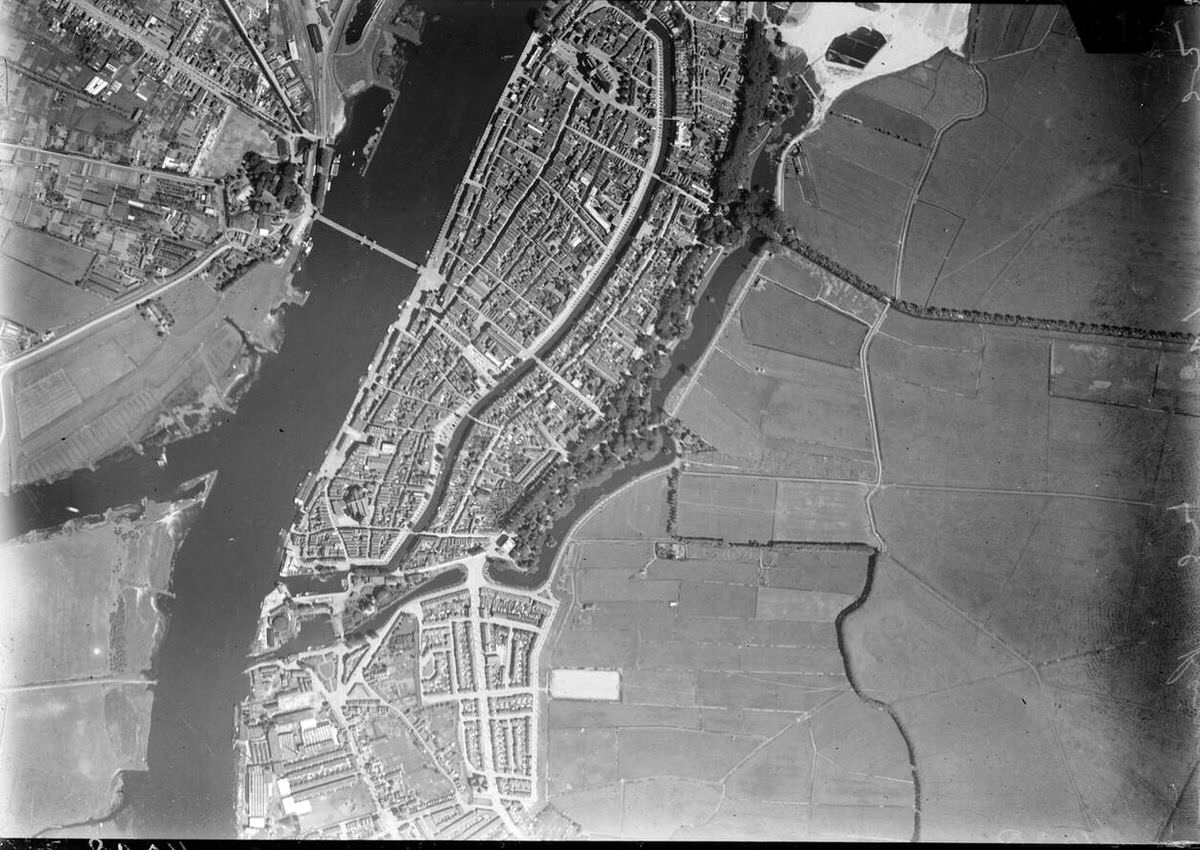 Aerial view of Kampen, 1920s-1940s.