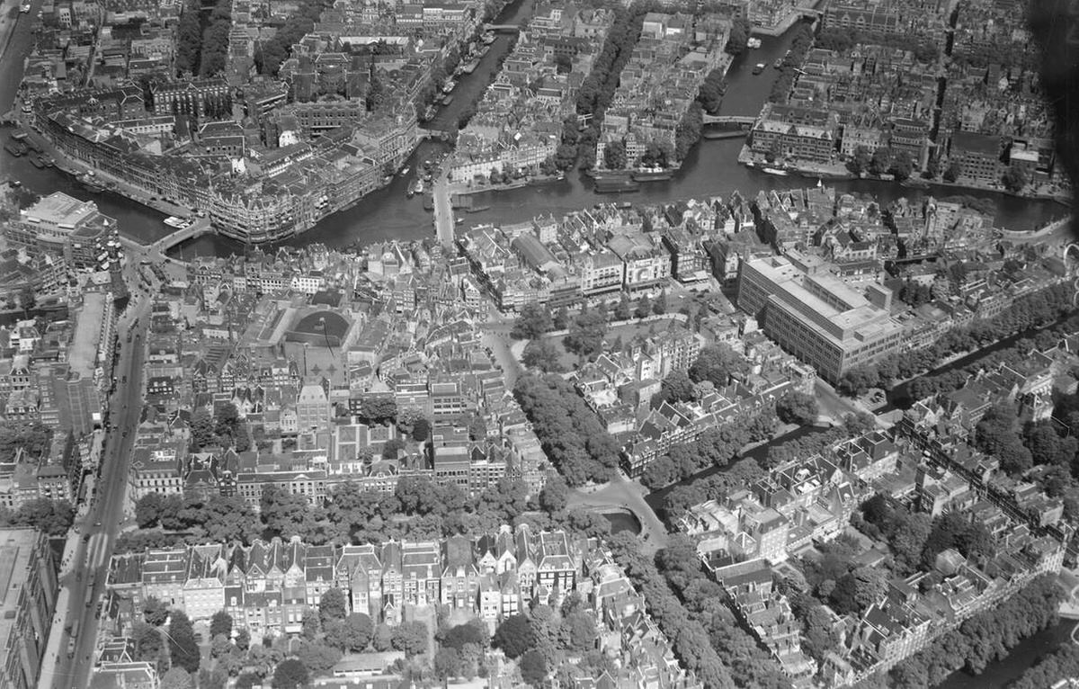 Aerial view of Amsterdam, 1920s-1940s.