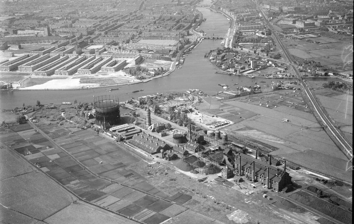 Aerial view of Amsterdam, 1920s-1940s.