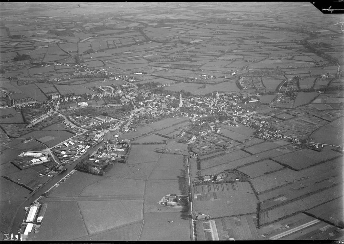 Aerial view of Nijkerk, 1920s-1940s.