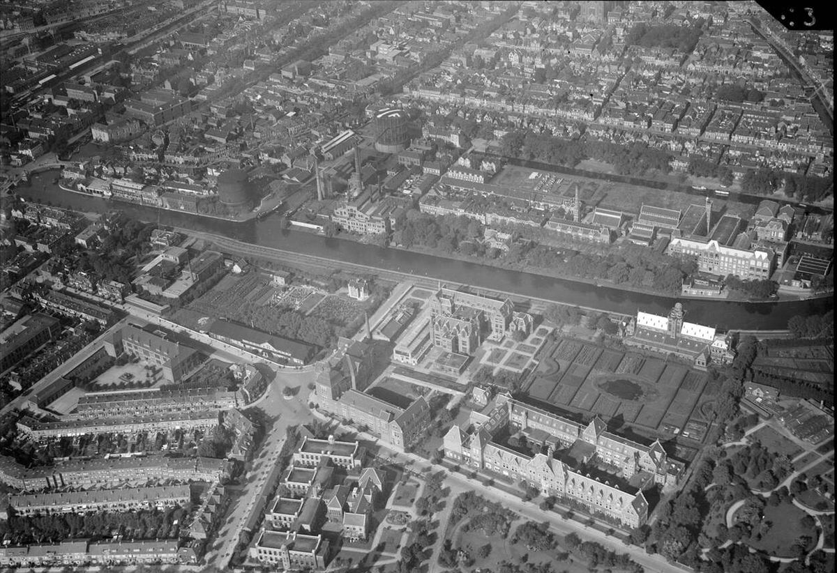 Aerial view of Delft, 1920s-1940s.