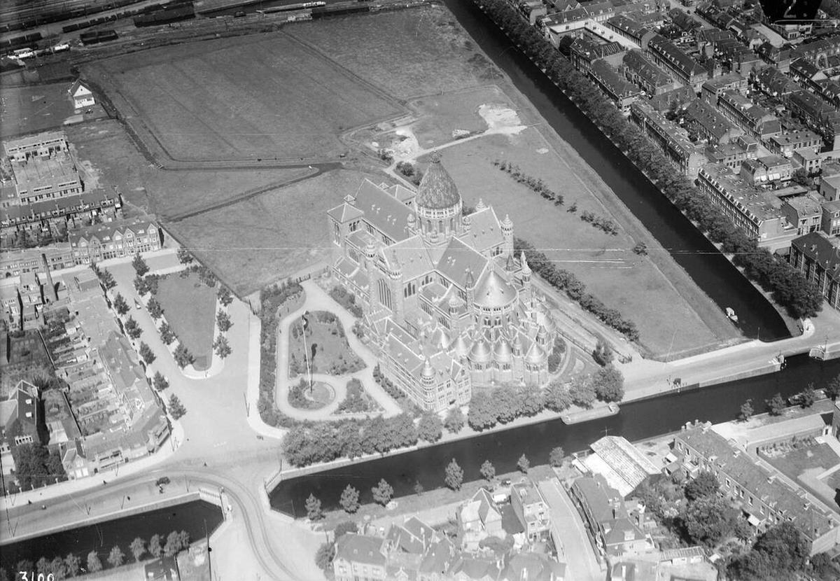 Aerial view of Haarlem, 1920s-1940s.
