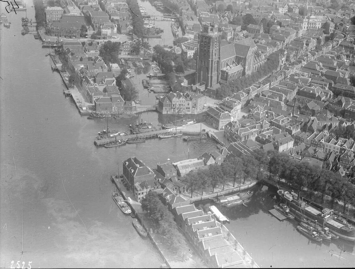 Aerial view of Dordrecht, 1920s-1940s.