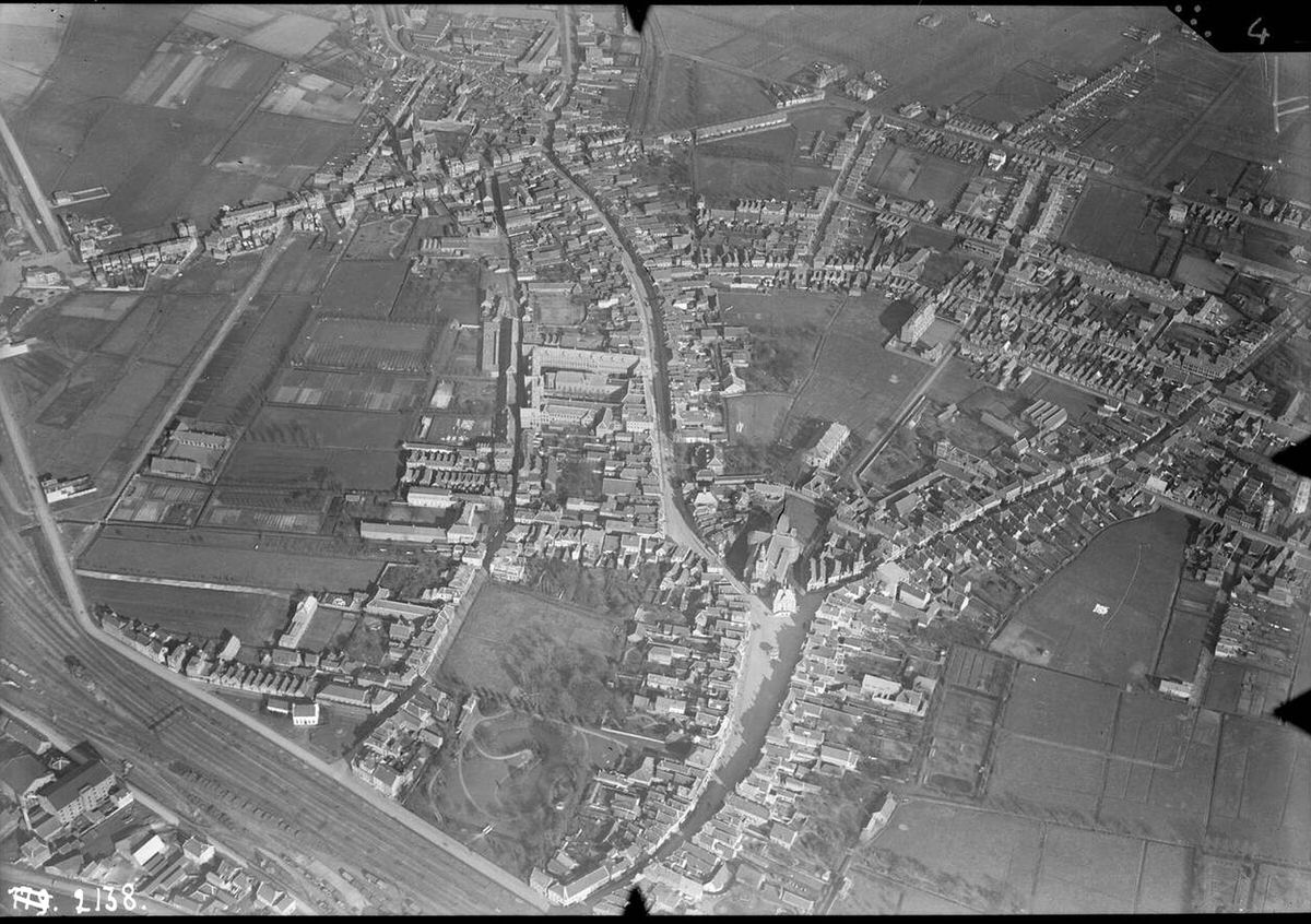 Aerial view of Roosendaal, 1920s-1940s.