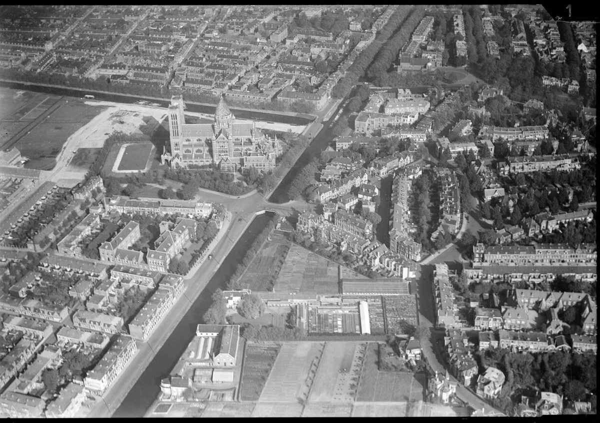 Aerial view of Haarlem, 1920s-1940s.