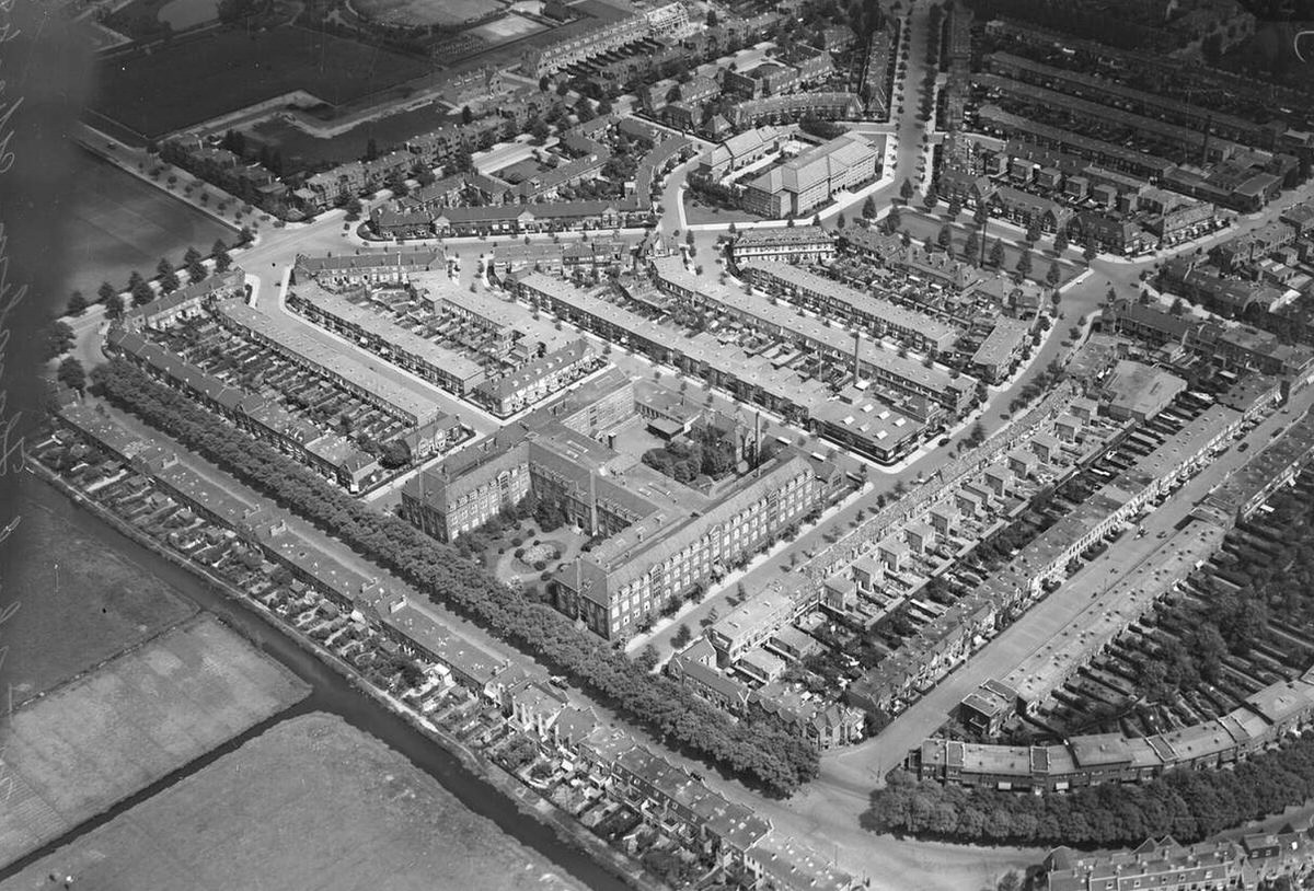 Aerial view of Haarlem, 1920s-1940s.