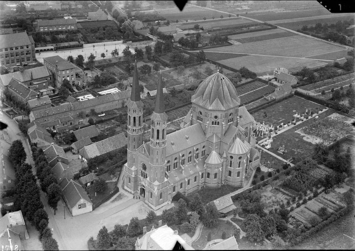 Aerial view of Uden, 1920s-1940s.