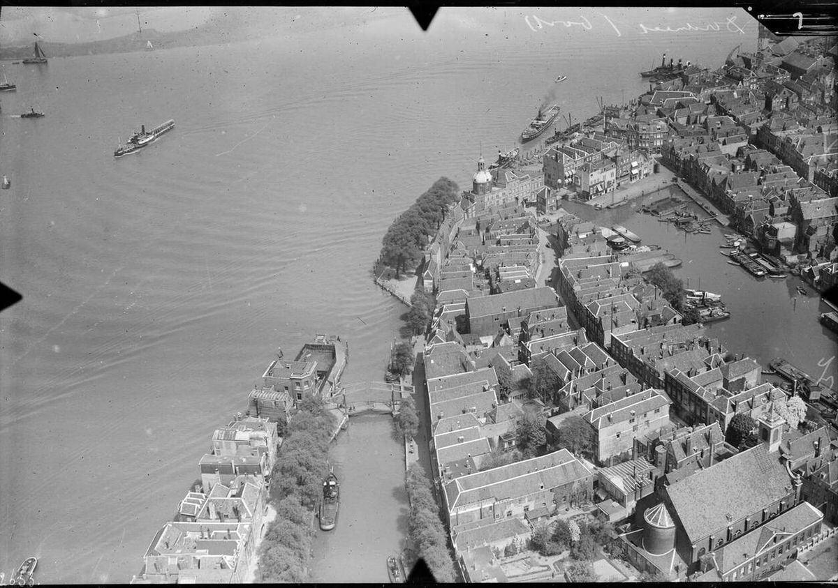 Aerial view of Dordrecht, 1920s-1940s.
