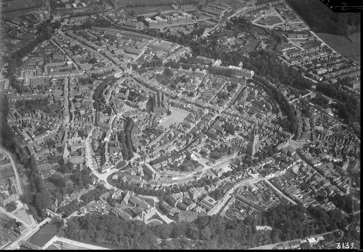 Aerial view of Amersfoort, 1920s-1940s.