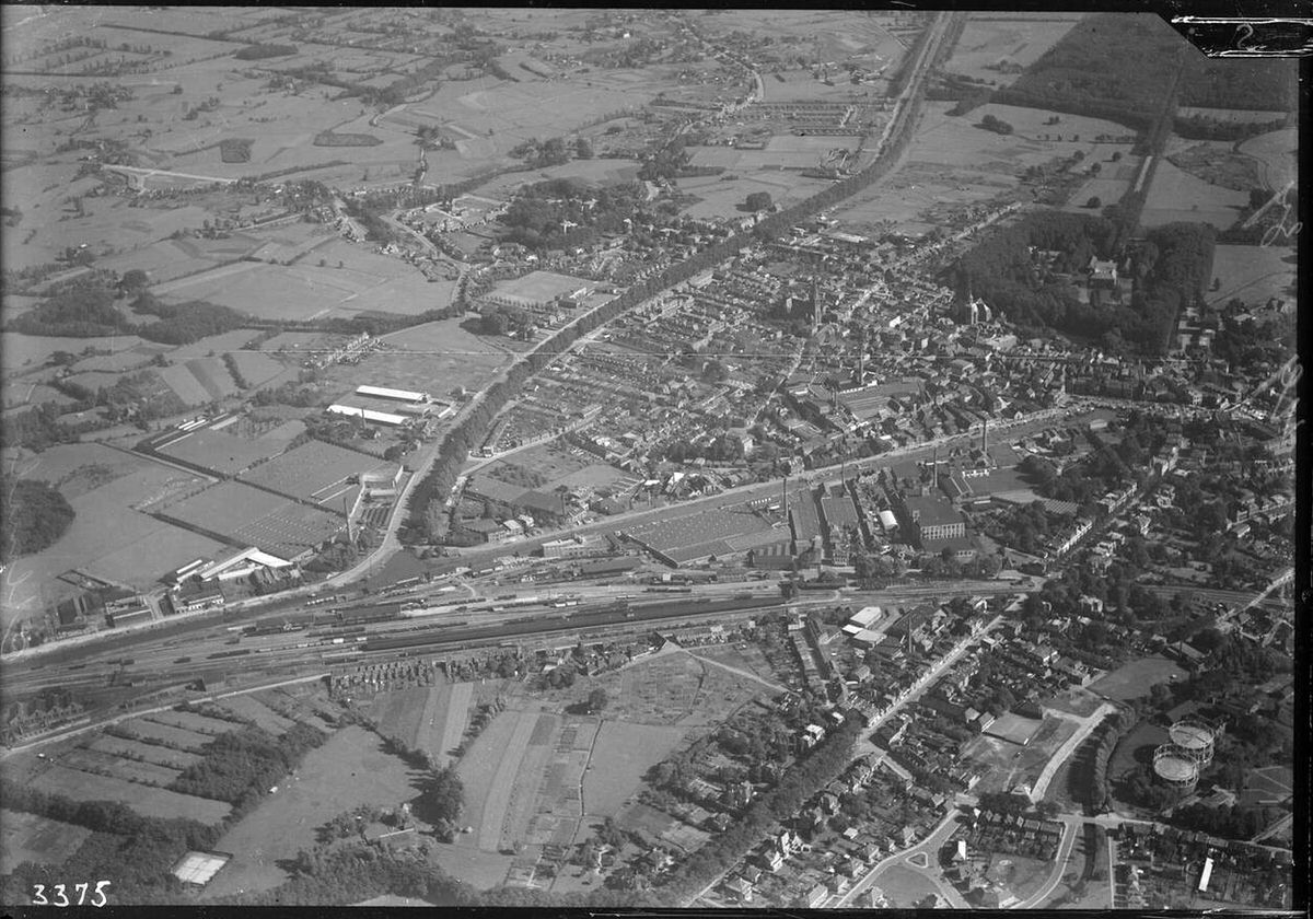 Aerial view of Almelo, 1920s-1940s.
