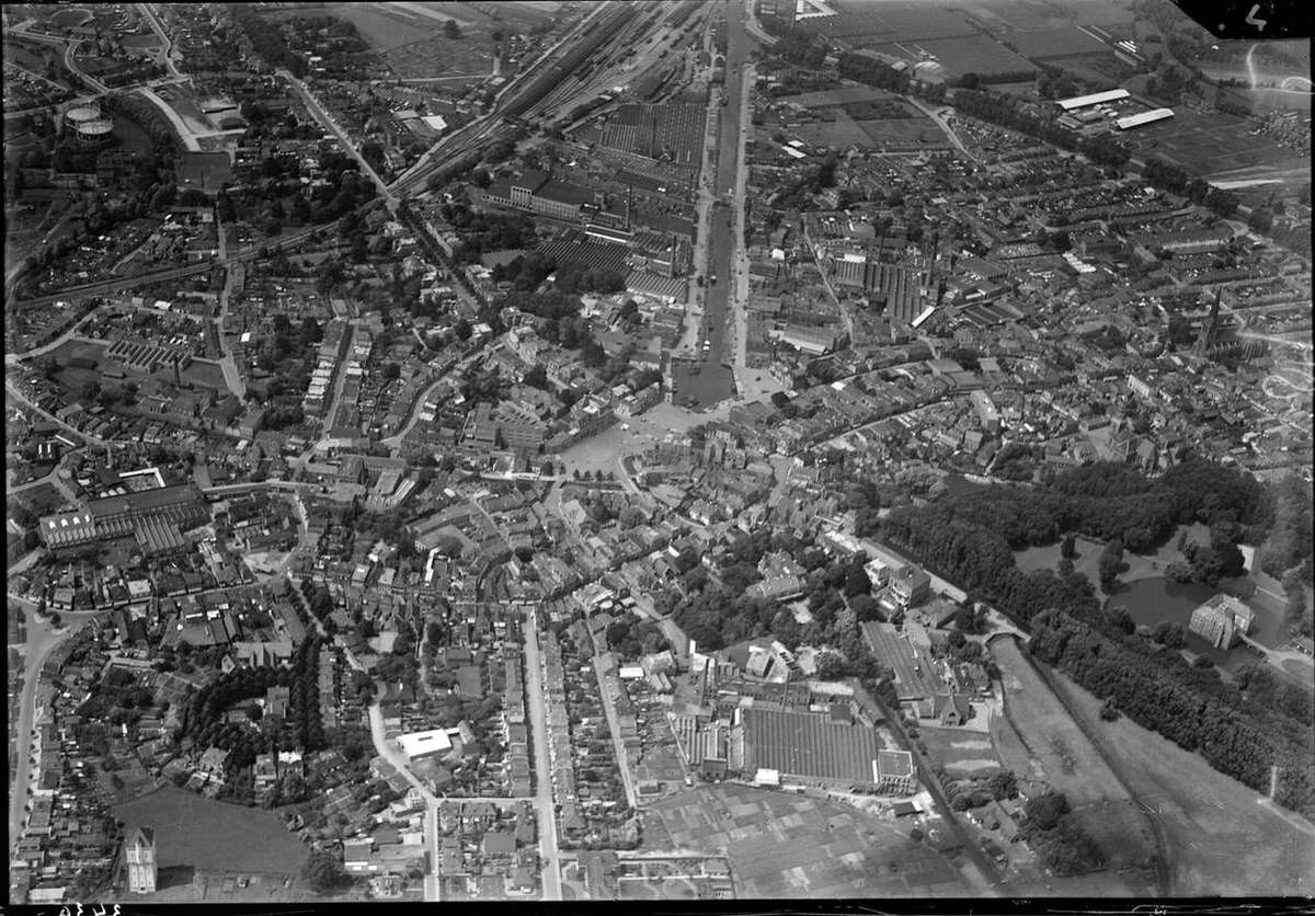 Aerial view of Almelo, 1920s-1940s.