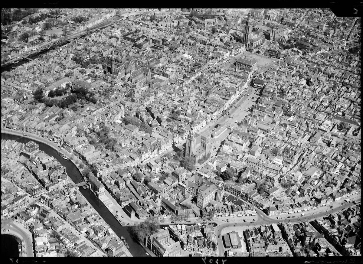 Aerial view of Groningen, 1920s