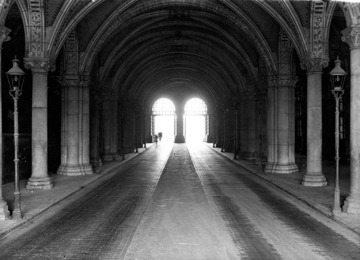 Gate under the Rijksmuseum in Amsterdam, 1930s