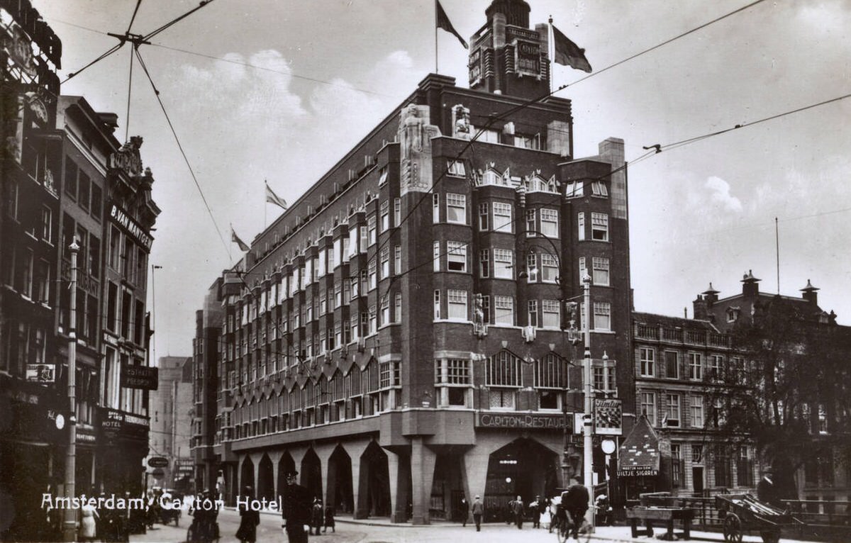 Carlton Hotel and Restaurant in Amsterdam, 1930s