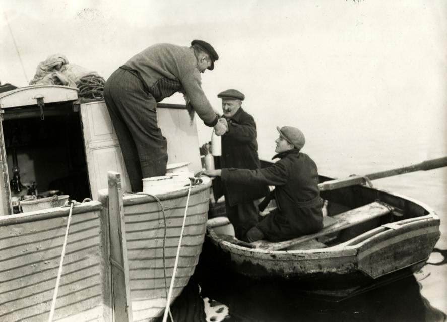 Recording a radio play. The Netherlands, 1949.