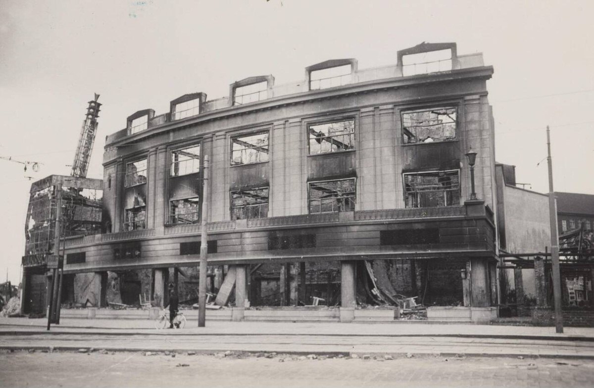 Remains of the Pschorr dance hall on the Coolsingel after the bombing of Rotterdam, 1940