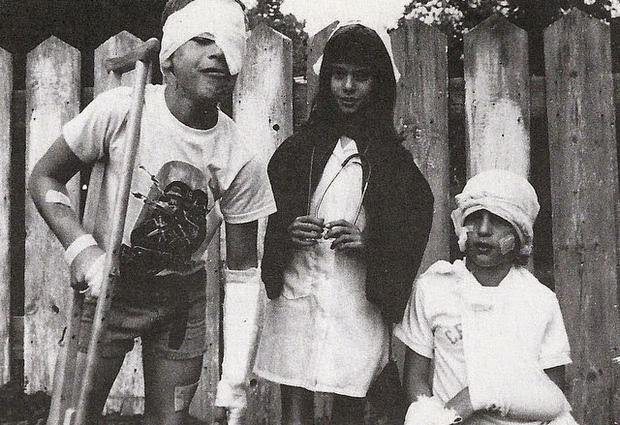 Is there a doctor in the backyard? From left, Peter Wahler, Beth Starr and Pam Spiwak posed for this photo in 1975 in Cranbury. Courtesy of the Cranbury Historic and Preservation Society.