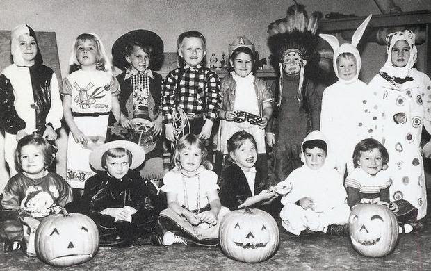 A photo of an early-1950s Halloween party at the Red Bank Manor Nursery School in Red Bank. The school was located in the basement of the apartments on Spring Street. Courtesy of the Red Bank Historic Preservation Commission.