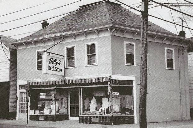 Betty's Department Store at the corner of Main Street and West Central Avenue in Wharton, 1960s