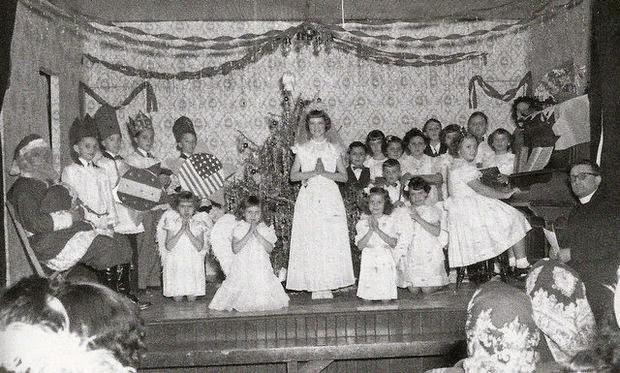 Christmas program at St. Mary's Romanian Church in Roebling, 1951