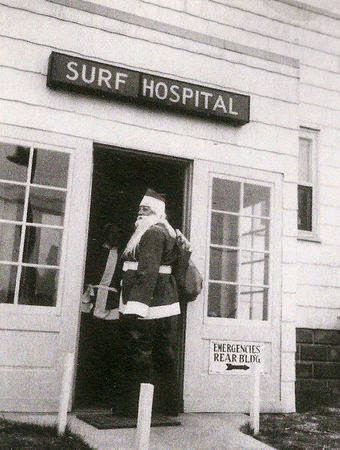 Santa Claus visiting patients at the Surf Hospital in Sea Isle City, 1962
