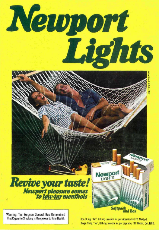“Alive With Pleasure!” —Newport cigarettes Advertisements From the 1970s and 1980s Vintage Era