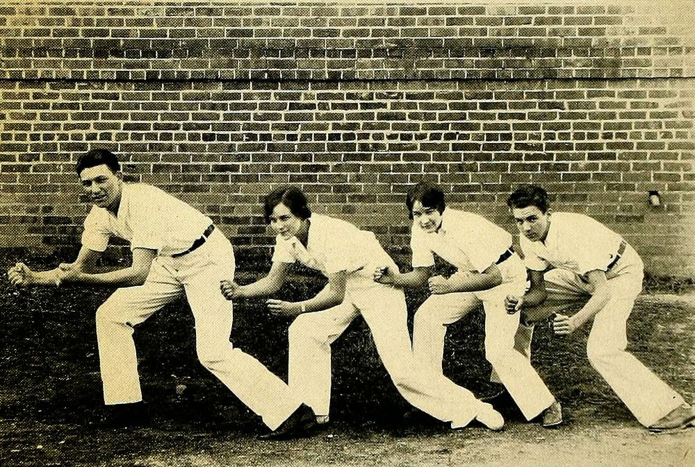 Cheerleaders, Wingate Junior College, 1930