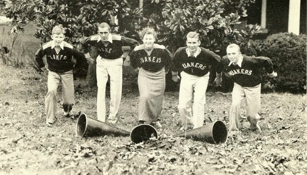 Cheerleaders, Guilford College, 1935