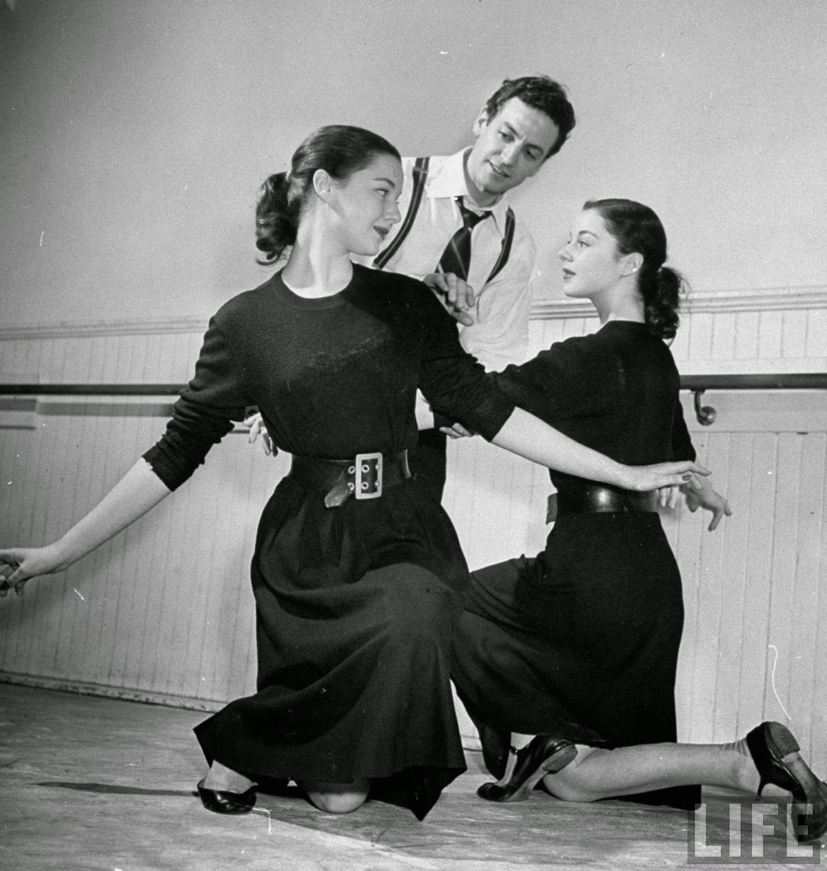 The O'Connor twins Gloria and Consuelo, being tought ballet, almost exacat look-alikes.