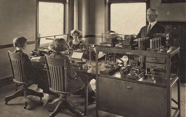 Western Union telegraph office in Omaha, Nebraska.