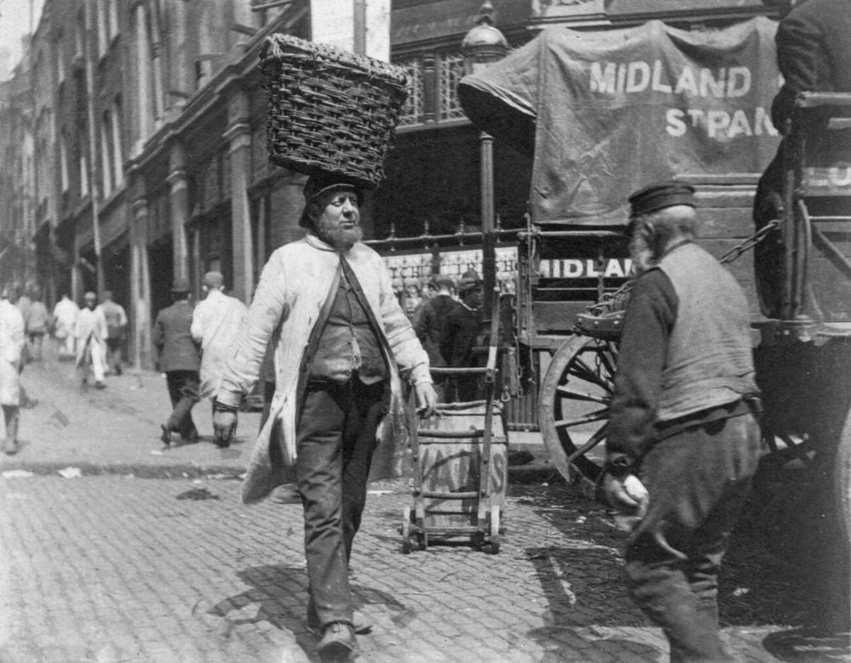 Fish porters at Billingsgate Market, 1893