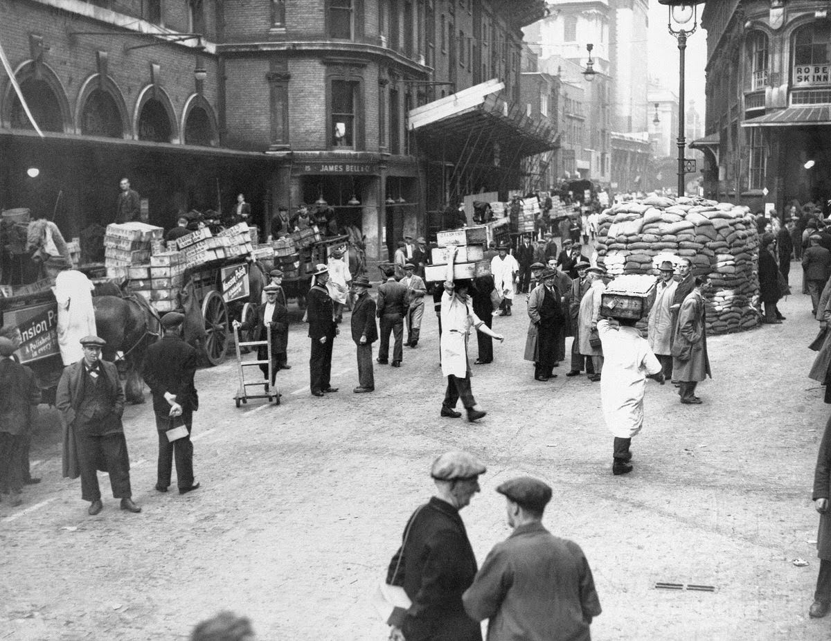 General view of Billingsgate Market after its reopening, 1939