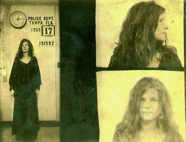 Janis Joplin was arrested in November 1969 in Florida and charged with disorderly conduct after yelling obscenities at police officers during a Tampa concert. Charges were later dropped after it was ruled that the singer's actions were an exercise of free speech.