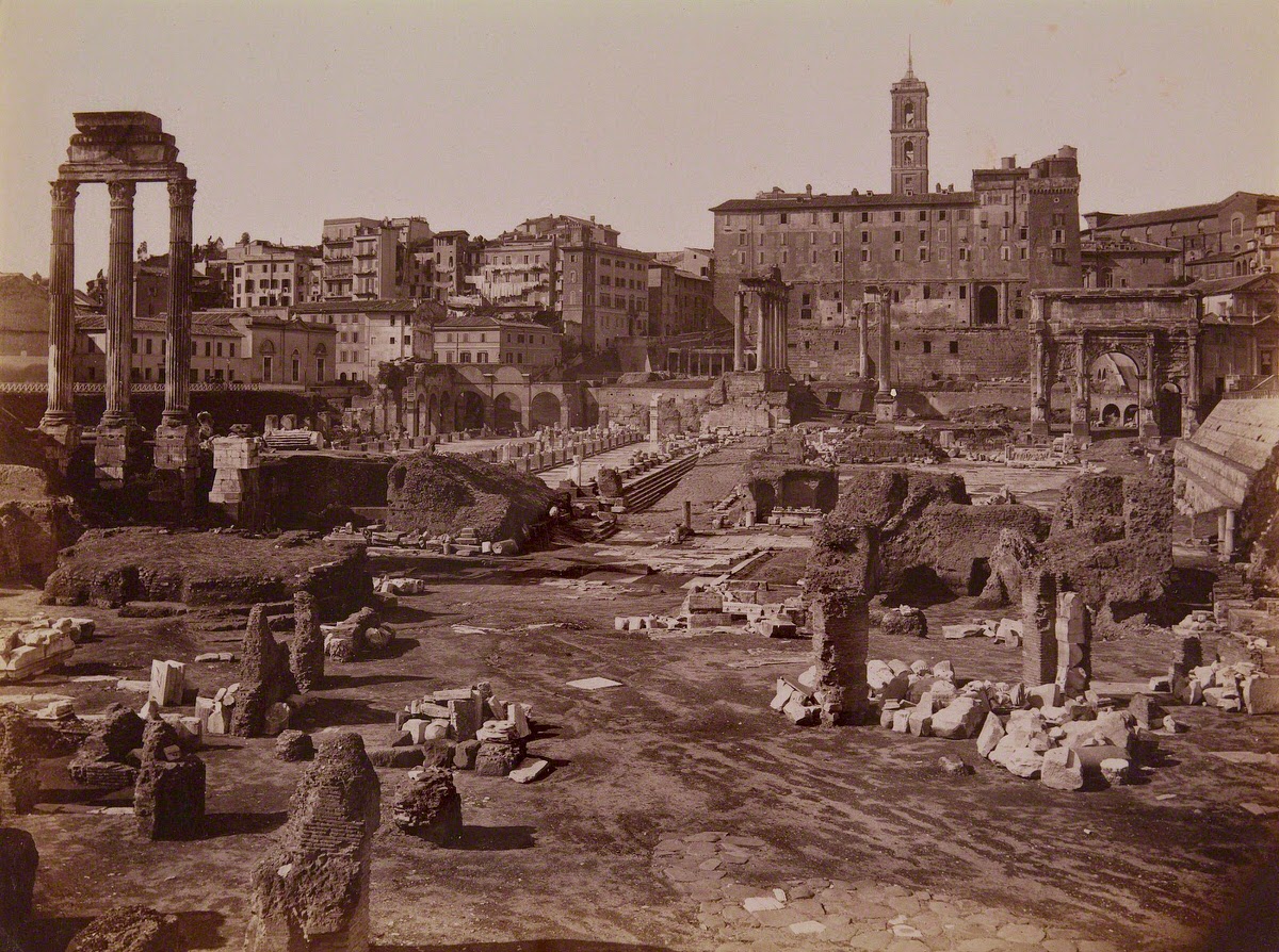 Roman Forum with the Temple of Castor and Pollux and the Basilica Julia.