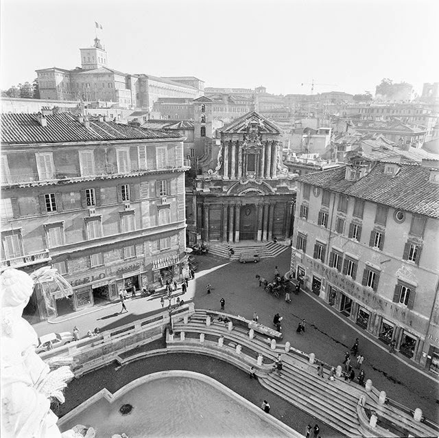 Trevi Fountain with the church of SS. Vincent and Anastasius in the background, 1890