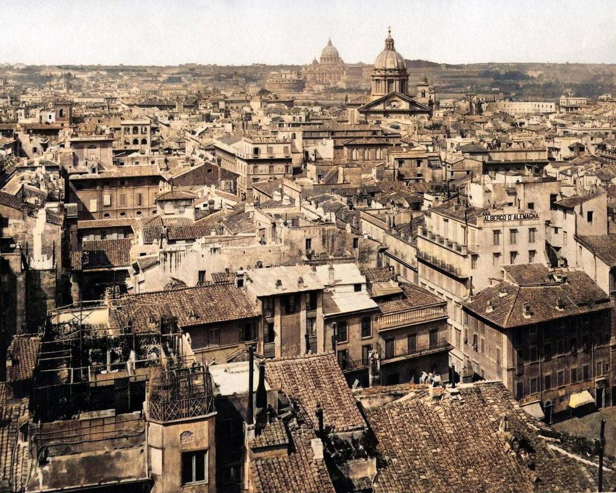 Rooftop view of Rome, 1890s