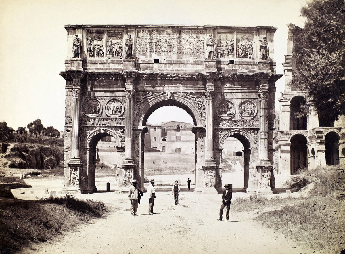 Ruins of the Arch of Constantine in Rome, 1890s