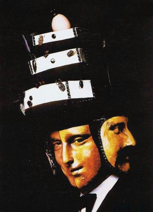 Baron Alexis de Redé wearing multiple-faced mask, similar mask is seen in Eyes Wide Shut.