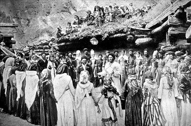 Celebration in a Caucasian aul, 1900