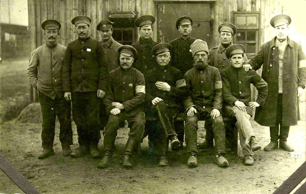 Russian soldiers in a German prisoner-of-war camp, 1910s