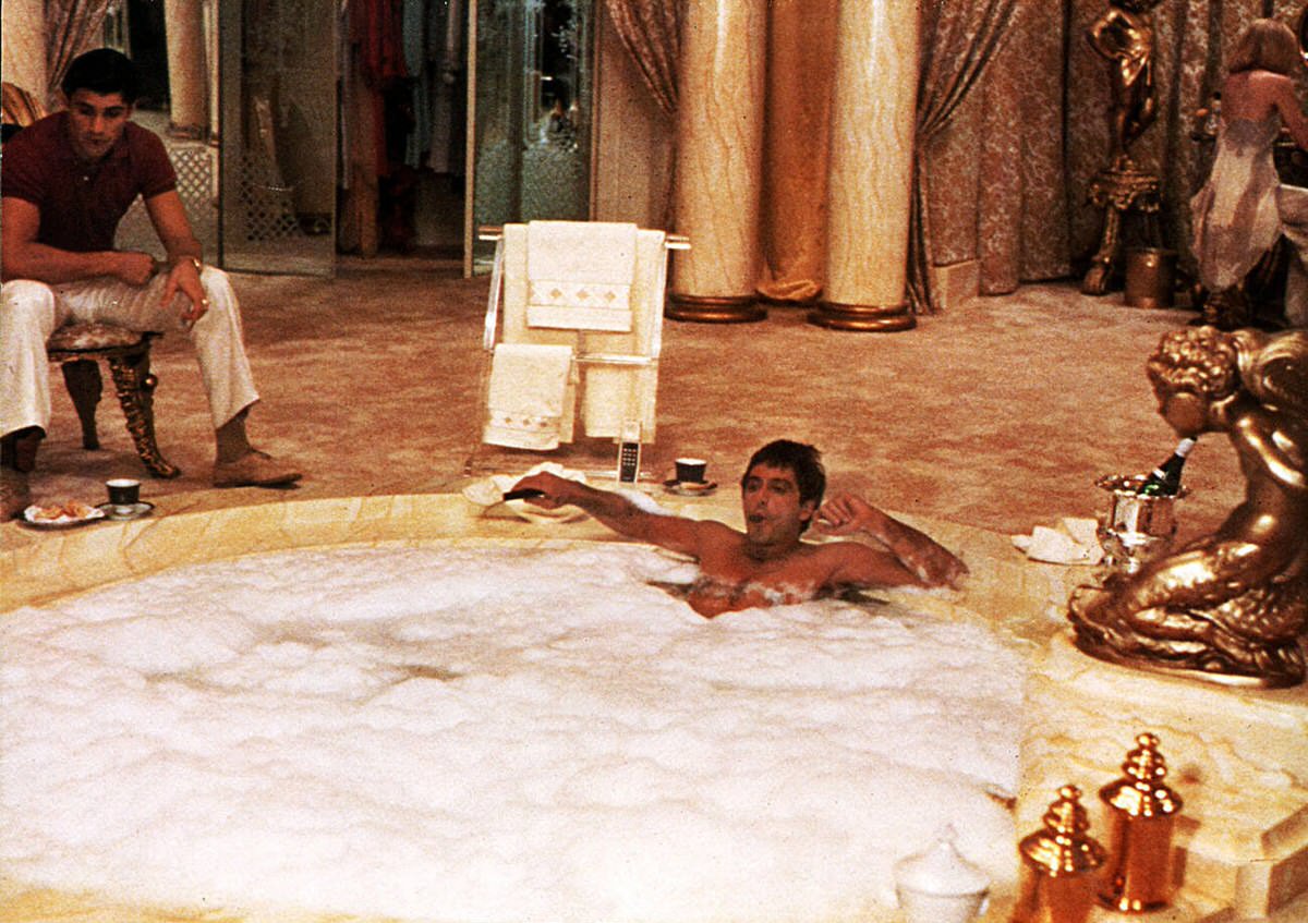 Steven Bauer and Al Pacino, Scarface, 1983