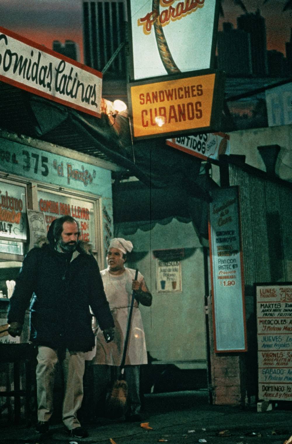 De Palma on location in a Cuban neighbourhood of Miami.