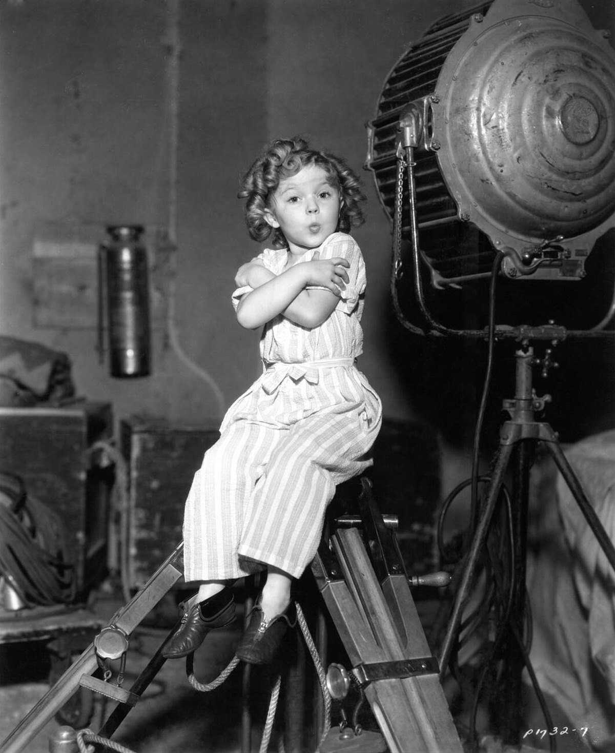 Shirley Temple on set, Now and Forever, 1934