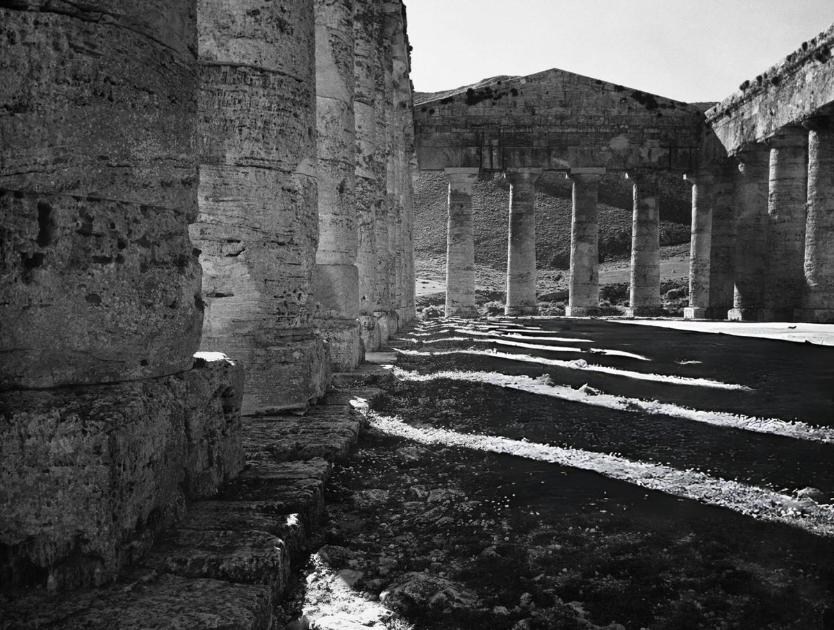 Ruins of the Doric Temple of Segesta in Sicily, 1950s