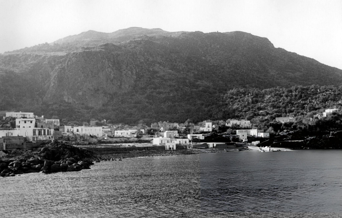 Coast of Panarea Island seen from the sea, 1940s