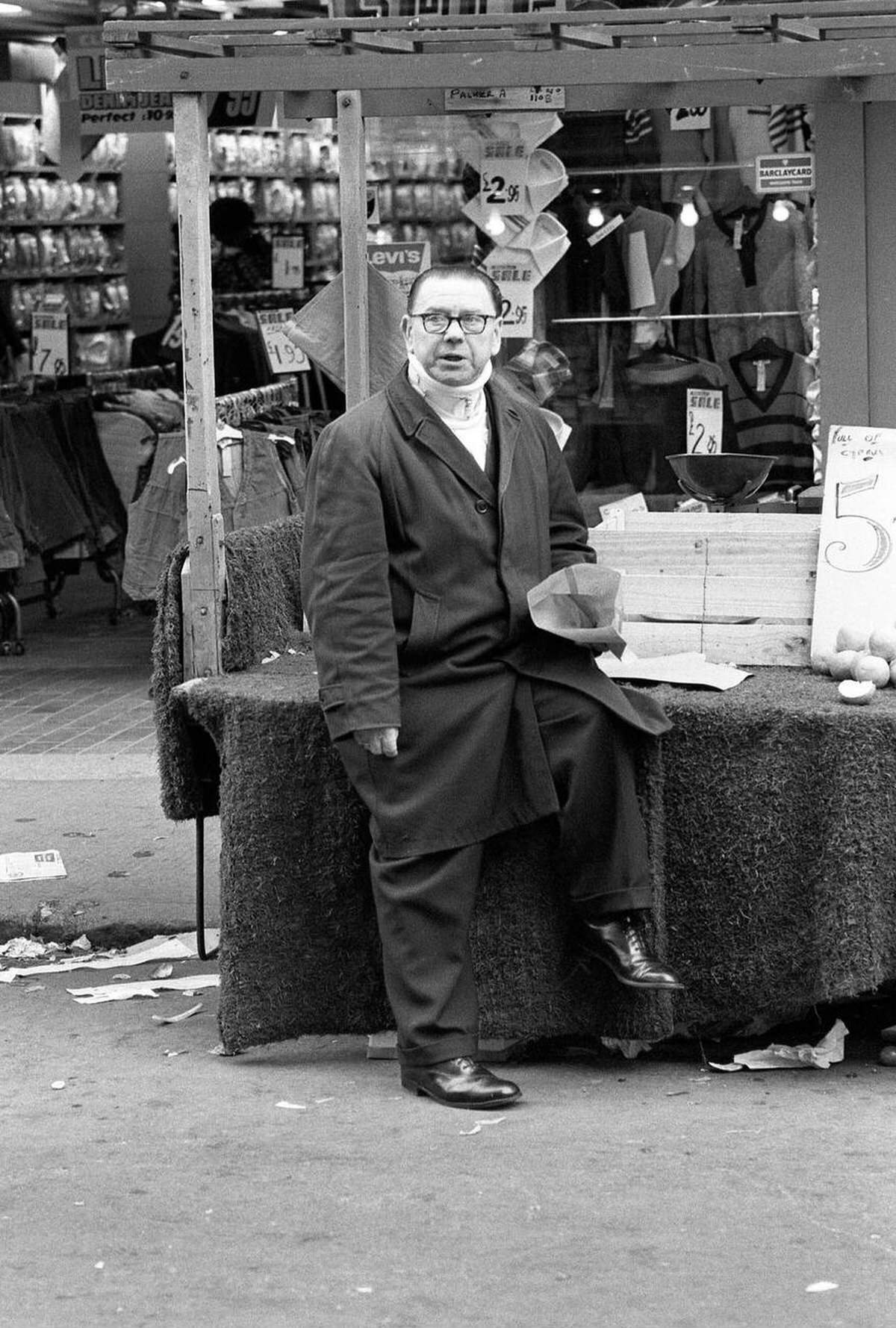 Market trader at Berwick Street Market in Soho, 1977